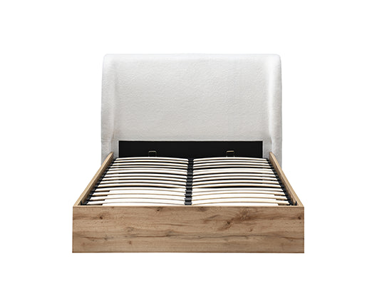 Halfden Double Ottoman Bed - White & Oak