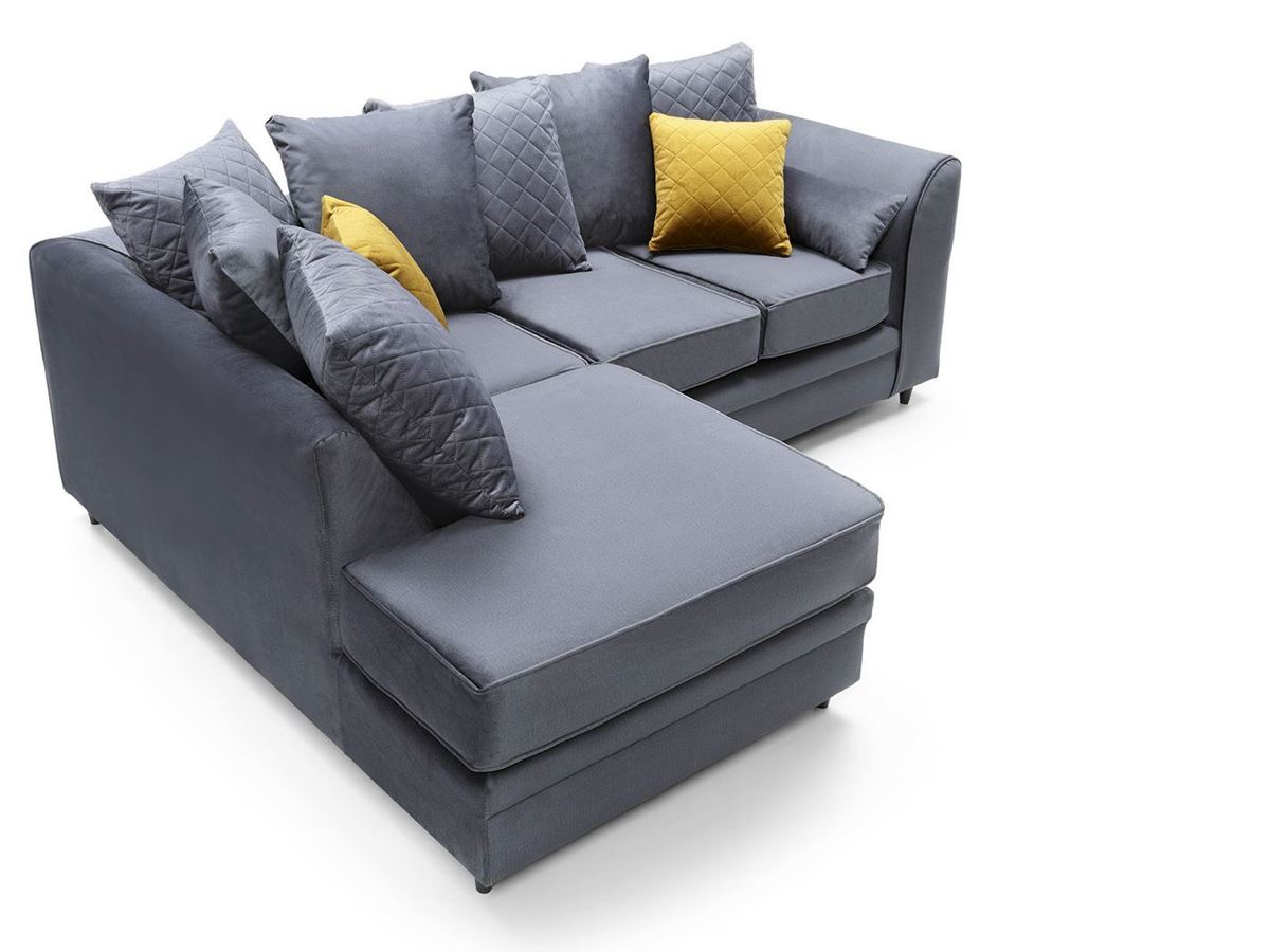 Chicago Left Hand Facing Corner Sofa-Dark Grey