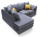 Chicago Left Hand Facing Corner Sofa-Dark Grey