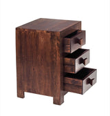 TOKO DARK MANGO 3 DRAWER BEDSIDE
