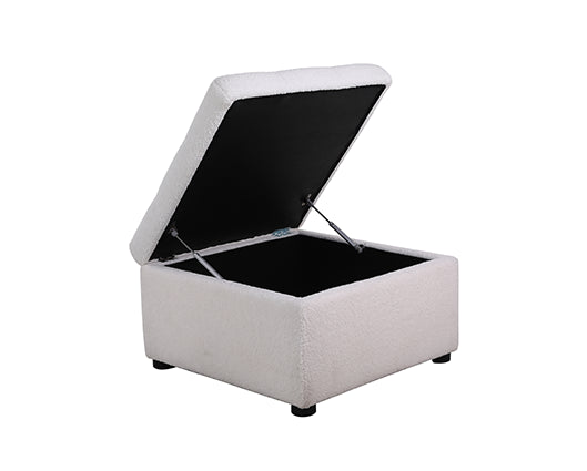 Milo 3 Seater Sofa With Footstool- White