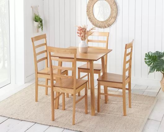 Stonesby Dining Set with 4x Upton Chairs Oak