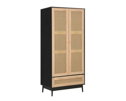 Croxley 2 Door 1 Drawer Rattan Wardrobe