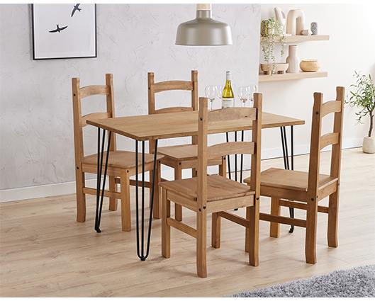Augusta dining table + 4 chair Set, 1xAGTB2 + 2xCR105(pairs)