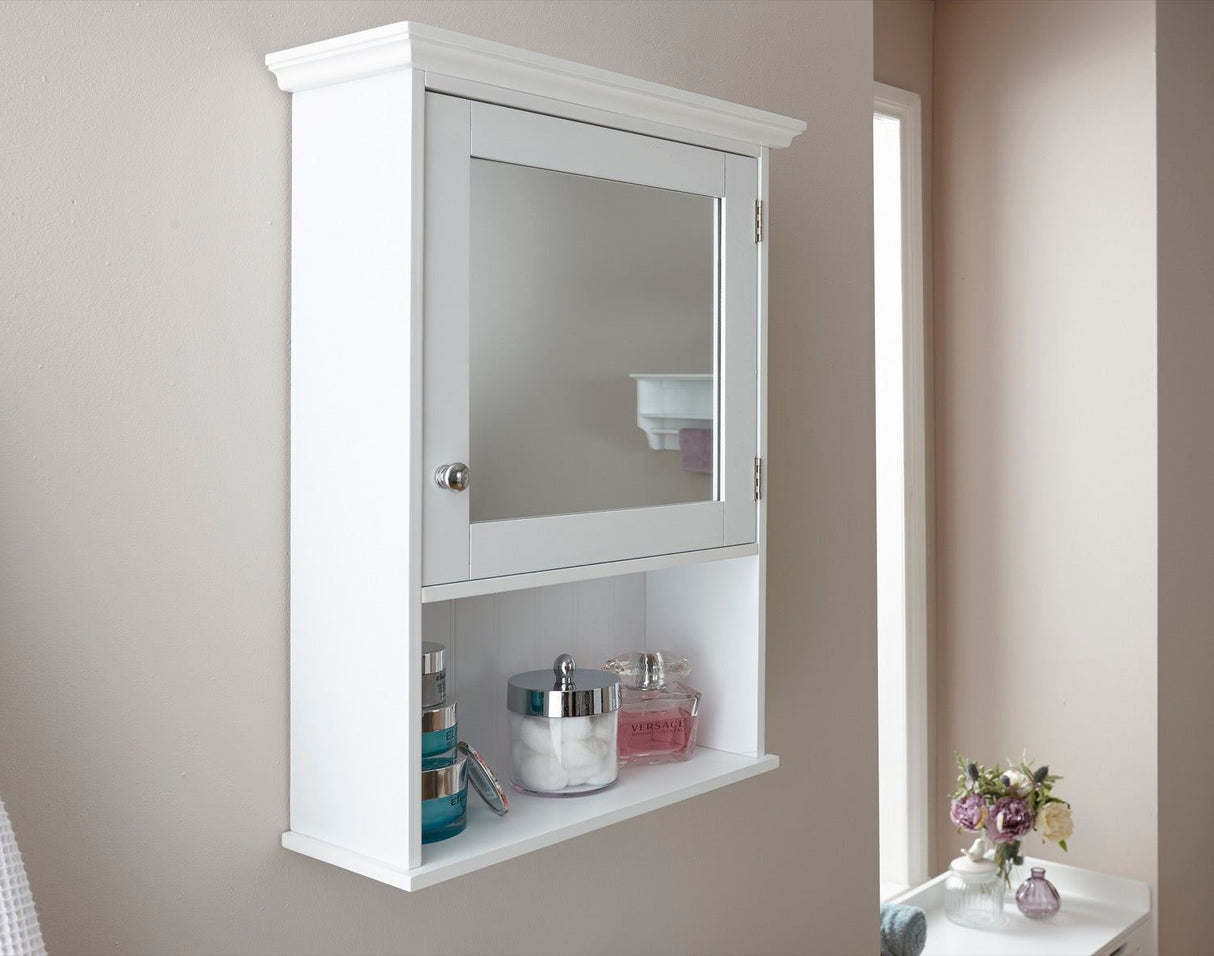 Colonial mirrored cabinet white