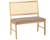 ELLIS DINING BENCH - OAK EFFECT/GREY FABRIC