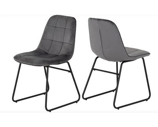 LUKAS DINING CHAIR (X2 PER BOX) - GREY VELVET
