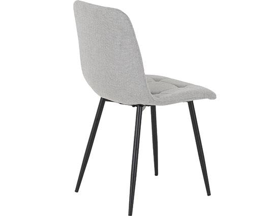 FENTON DINING SET (X4 CHAIRS) - WHITE/LIGHT GREY FABRIC