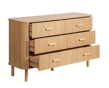 Axel 6 Drawer Fluted Chest - Oak