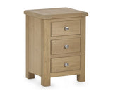 Memphis Limed Oak 3 Drawer Bedside