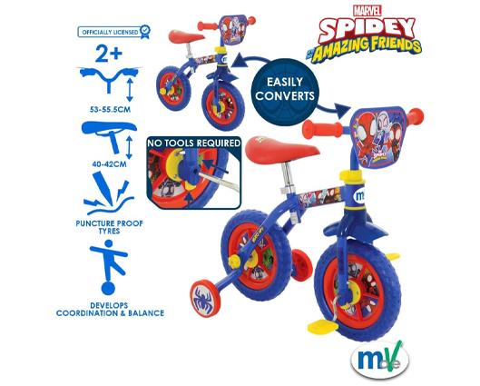 Spidey & His Amazing Friends 2 in1 10inch Training Bike
