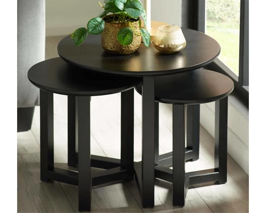 Nidri Nest of 3 Tables Black
