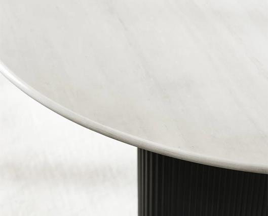 Bolivia Oval Dining Table White & Black