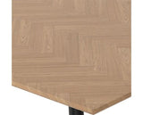 HAMILTON & LUKAS MEDIUM DINING SET (X4 CHAIRS) - MEDIUM OAK EFFECT/EMERALD GREEN VELVET