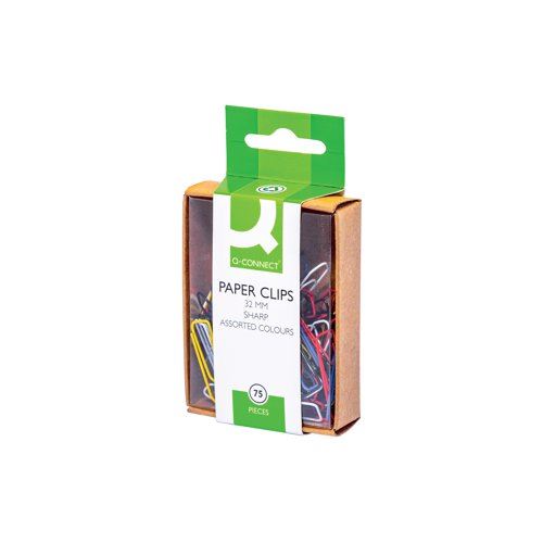 Q-Connect Paperclips Coloured 32mm (750 Pack) KF02023Q