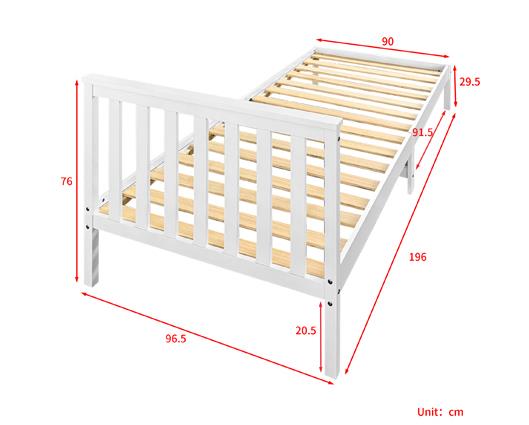 Ruby Pine Single Bed - White