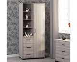 OLIVER 1 DOOR 3 DRAWER OPEN SHELF WARDROBE - LIGHT OAK EFFECT