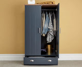 Kendal 2 Door 1 Drawer Wardrobe Slate Blue