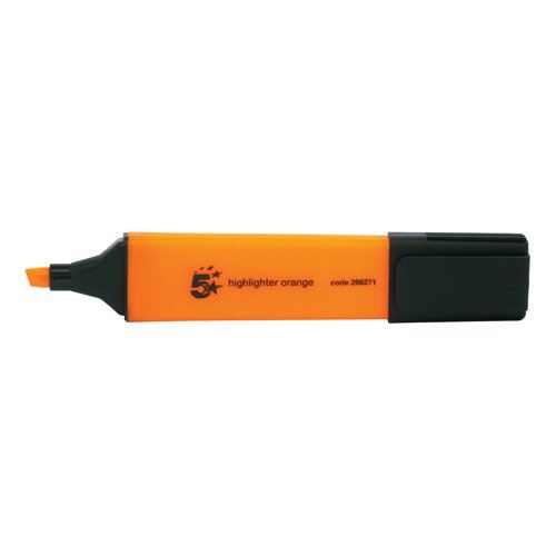 5 Star Office Highlighter Chisel Tip 1-5mm Line Orange (Pack of 12)