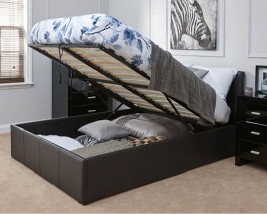 Double End Lift Ottoman Bed - Black