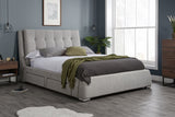 Mayfair King Bed with Drawers - Grey