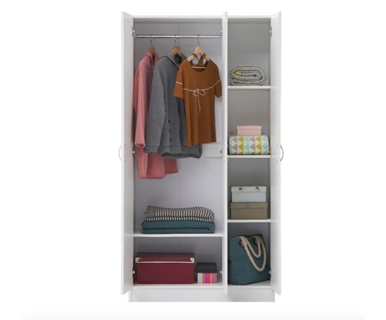 Essentials 3 Door Double Wardrobe White