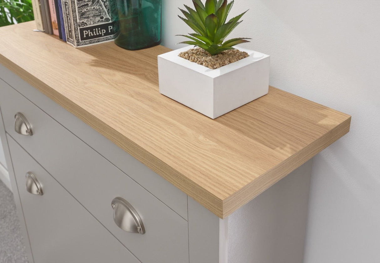 Lancaster 2dr 1drw shoe cabinet grey