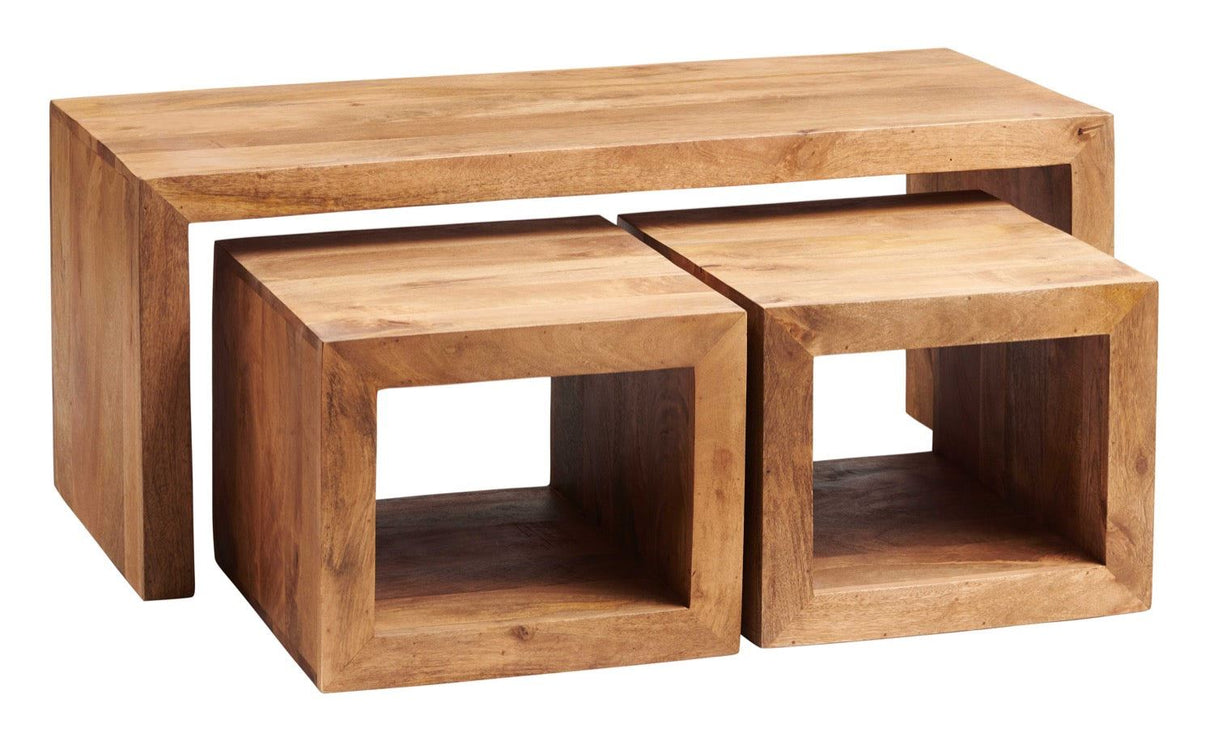 TOKO LIGHT MANGO CUBED JOHN LONG COFFEE TABLE SET
