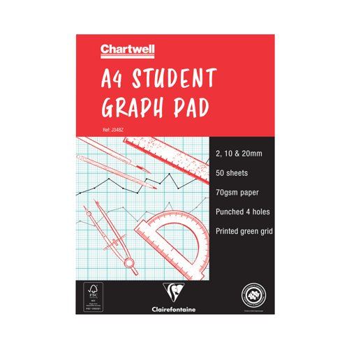 Chartwell 2&#47;10&#47;20mm Graph Pad A4 50 Leaf J34B