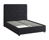 MADISON 4'6" OTTOMAN BED - BLACK VELVET FABRIC