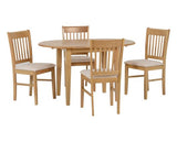 Oxford Extending Dining Set - Natural Oak/Mink Microsuede