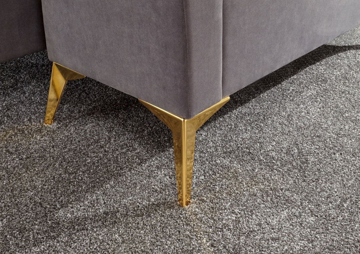 Pettine ottoman storage bench grey