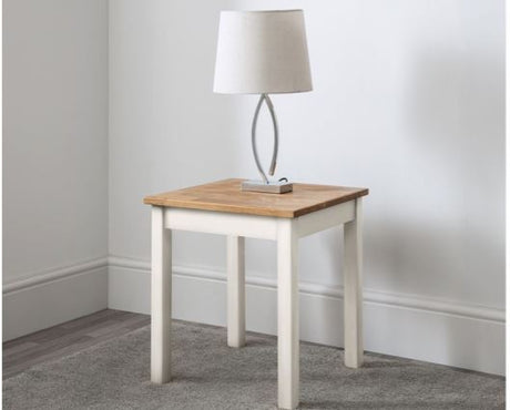 COXMOOR LAMP TABLE - WHITE & OAK