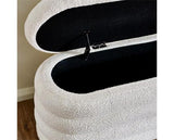 Hailey Ivory Boucle Upholstered Ottoman Storage Bench