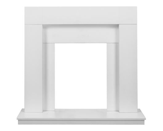 Adam Malmo Fireplace in Pure White & Black/Pure White, 39 Inch