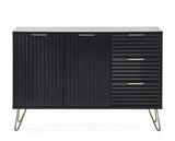 Murano Large 2 Door, 3 Drawer Sideboard Black