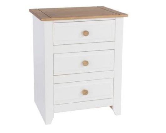 Capri 3 Drawer Bedside Cabinet