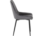 ATHENS ROUND & AVERY DINING SET (X4 CHAIRS) - CONCRETE/GREY VELVET