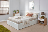 End Lift Ottoman Small Double Bed - White