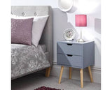 Nyborg single 2 drawer bedside dark grey