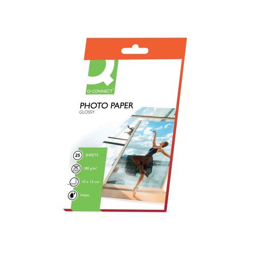 Q-Connect 10x15cm Gloss Photo Paper 180gsm (Pack of 25) KF01905