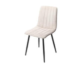 Straight stitch natural dining chair, black tapered legs (pair)