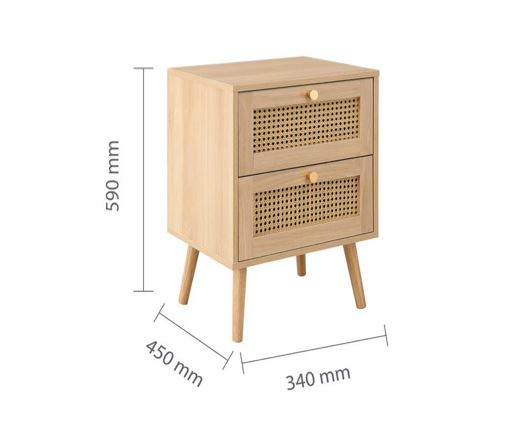 Croxley 2 Drawer Rattan Bedside