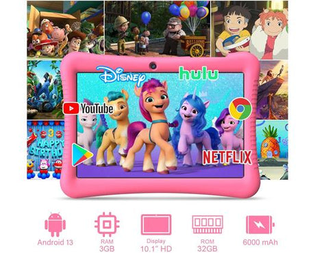 EagleSoar 10" inch Android 13 Tablet for Kids Pink