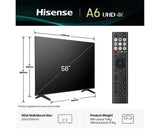 HISENSE A6Q 58" LED 4K HDR Smart TV with Freely