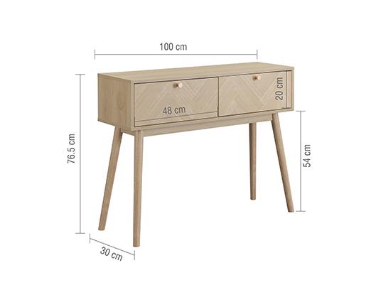 Herringford Console Table - Oak