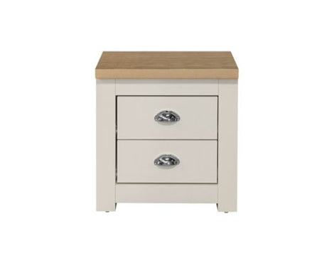 Highgate 2 Drawer Bedside-Cream