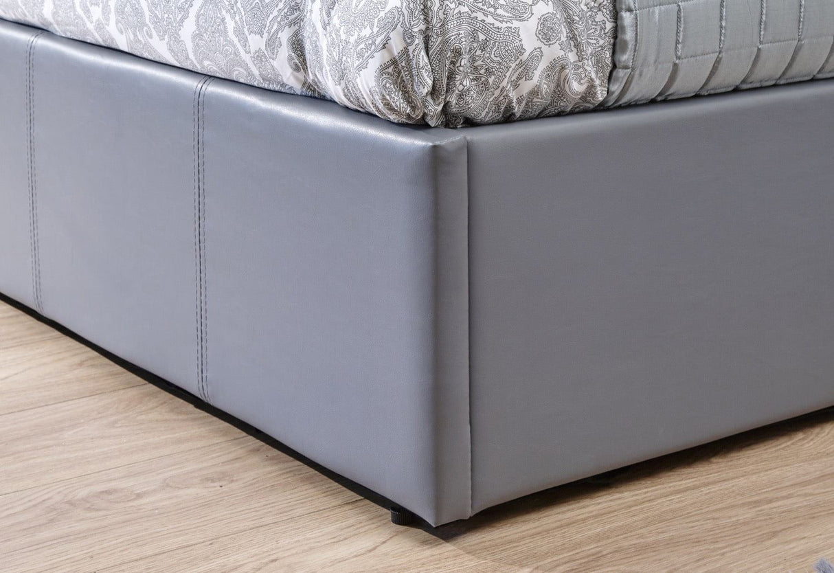 end lift ottoman 120cm grey pu