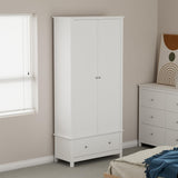 Nairn White 2 door, 1 drawer wardrobe