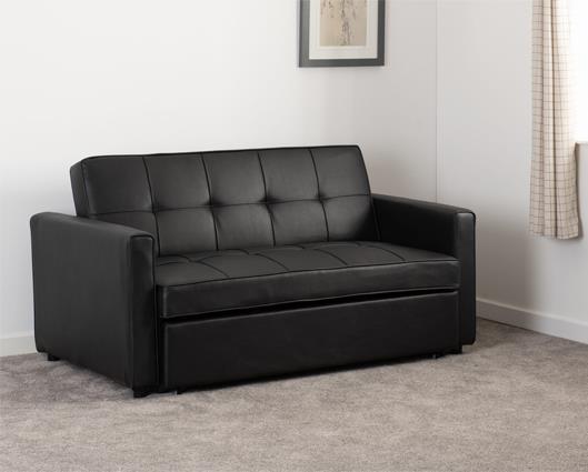 Astoria Sofa Bed - Black Faux Leather